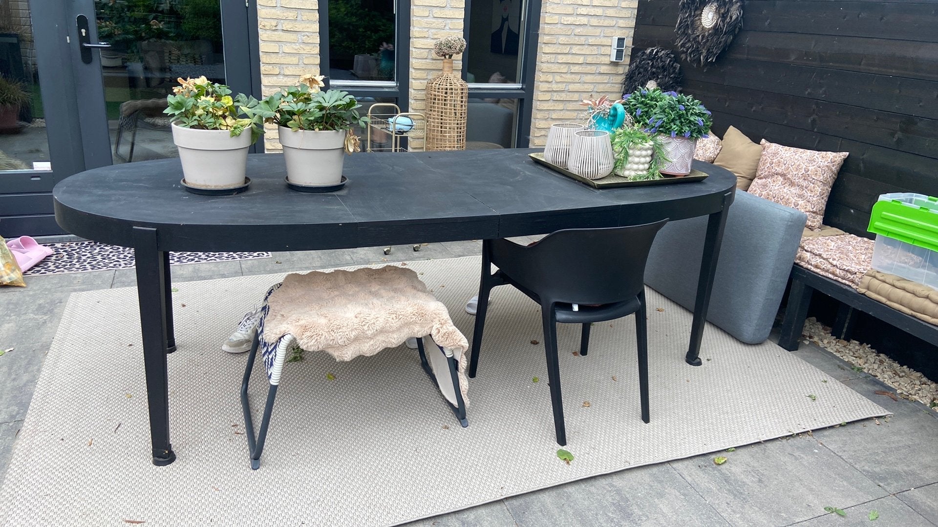 Ovale uitschuifbare eet tafel 2.60 lang, Ophalen, Gebruikt, Ovaal, 50 tot 100 cm