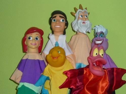 Arielle # Handpoppen (alle 6) - kleine zeemeermin, Verzamelen, Ophalen of Verzenden, Pocahontas of Kl. Zeemeermin, Zo goed als nieuw