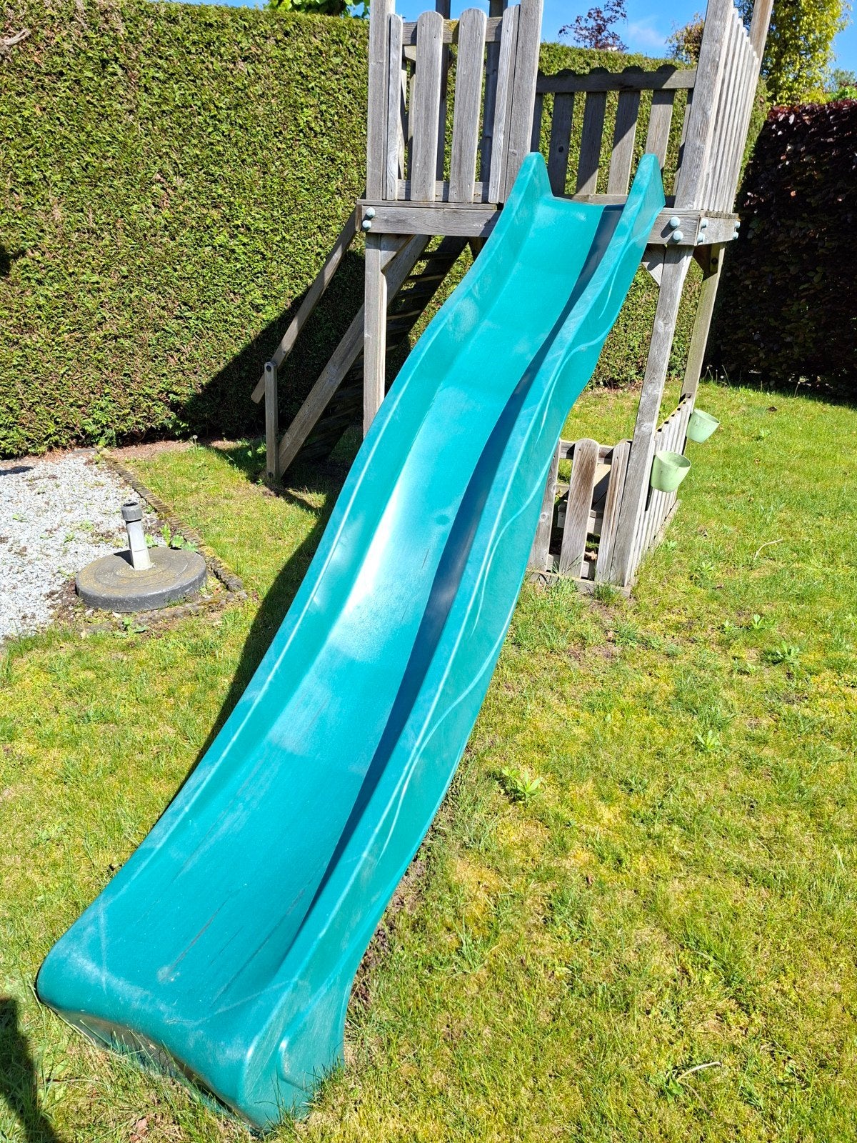 glijbaan groen gebruikt kleine barst, glijden kan gewoon, Ophalen, Gebruikt, Glijbaan