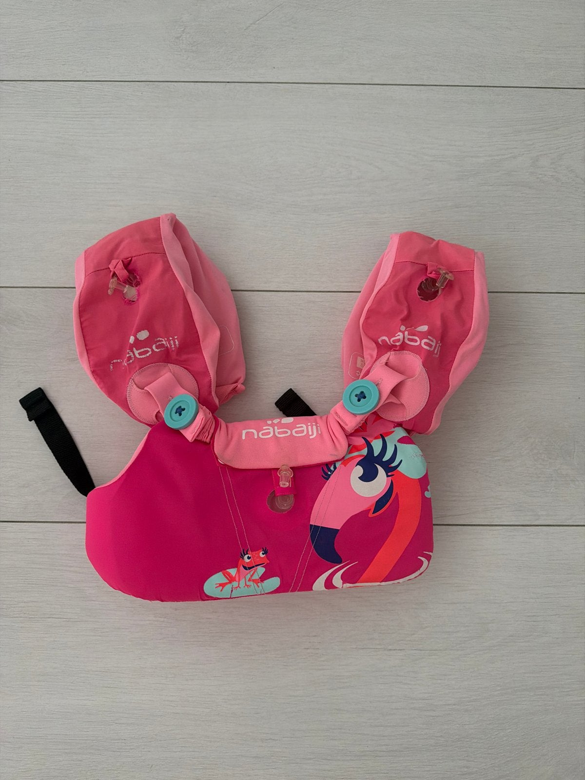 Nabaiji zwemvest/zwembandjes roze flamingo, Ophalen, Gebruikt, Meisje