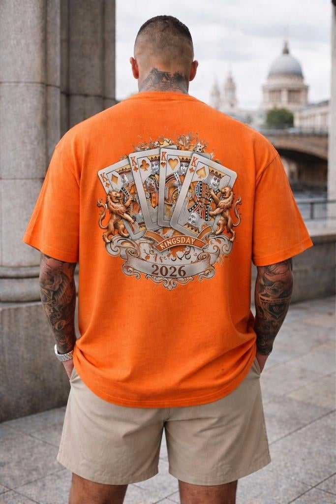 Kingsday 2026 T-shirt, Kleding | Heren, T-shirts, Nieuw, Overige maten, Oranje, Verzenden