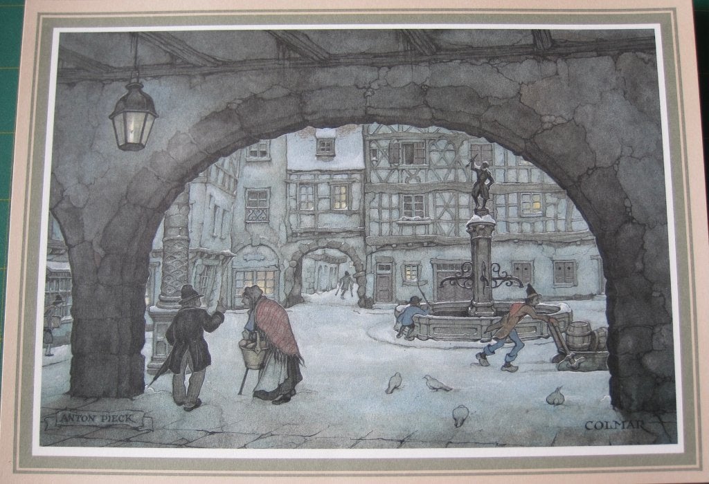 Anton Pieck   -  prent van Colmar, 1980 tot heden, Zo goed als nieuw, Prent, Buitenland