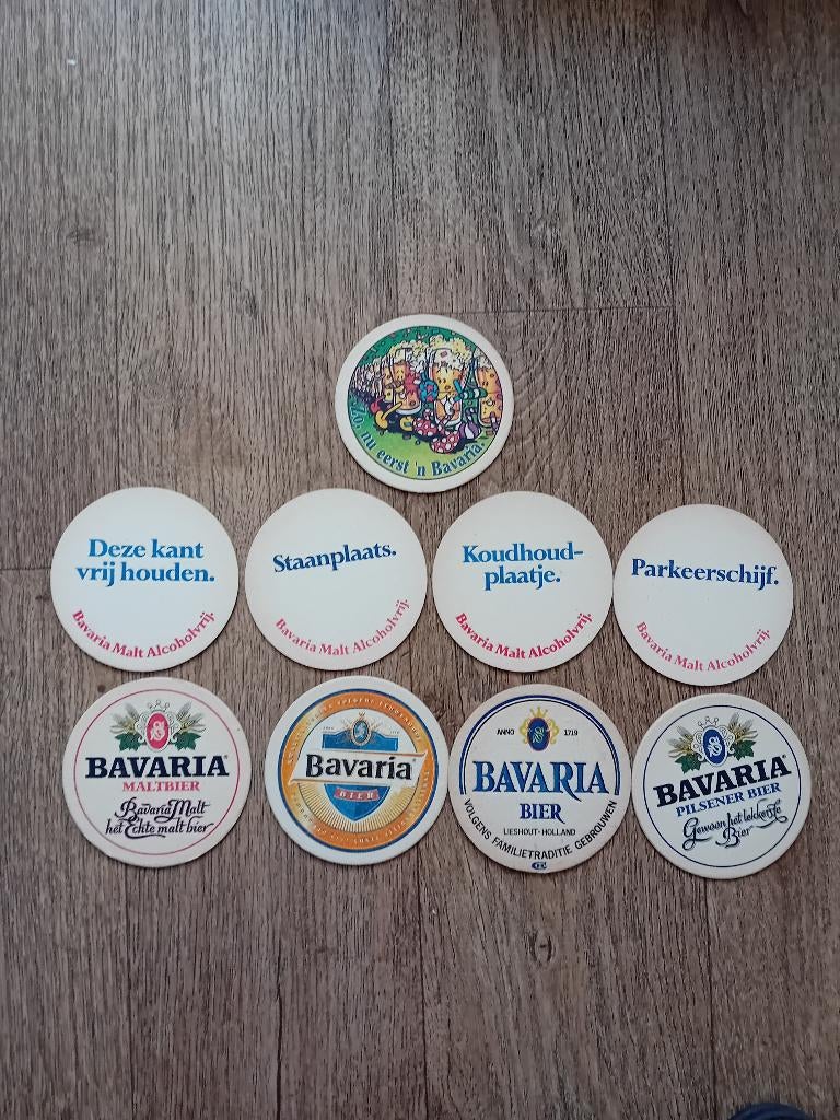 9 Bierviltjes BAVARIA, Ophalen of Verzenden, Zo goed als nieuw, Viltje(s), Bavaria