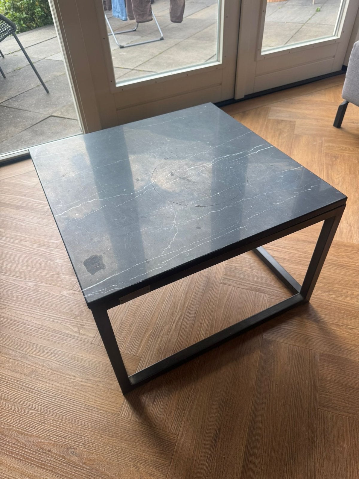 Zwarte salontafel met marmerlook van Lifestyle Home Collecti, Ophalen, Minder dan 50 cm, Gebruikt, 50 tot 100 cm