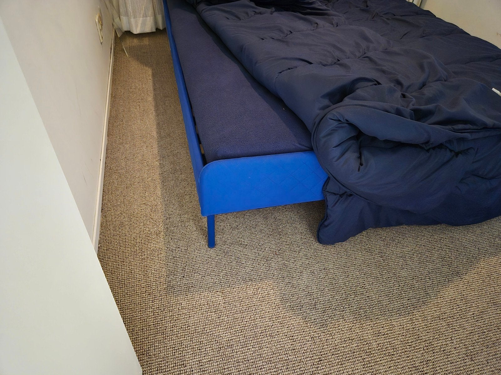 blauw bed, Ophalen, Tweepersoons, Blauw, 140 cm