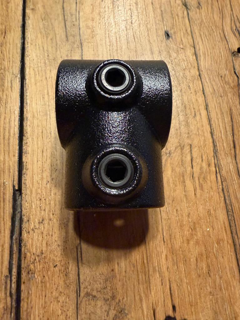 Steigerbuis T-stuk 42mm - Zwart Gecoat 4 stuks, Ophalen of Verzenden, Gebruikt