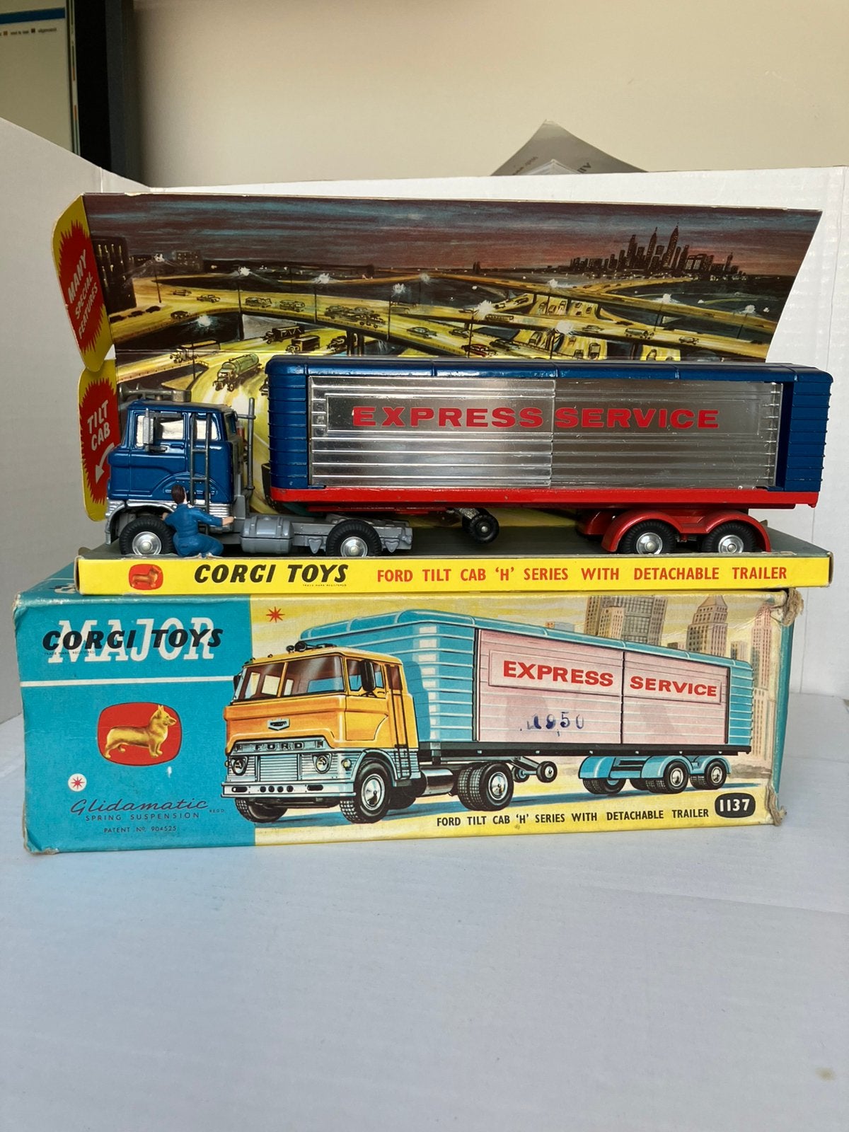 Corgi toys 1137: ford truck met aanhanger, Ophalen of Verzenden