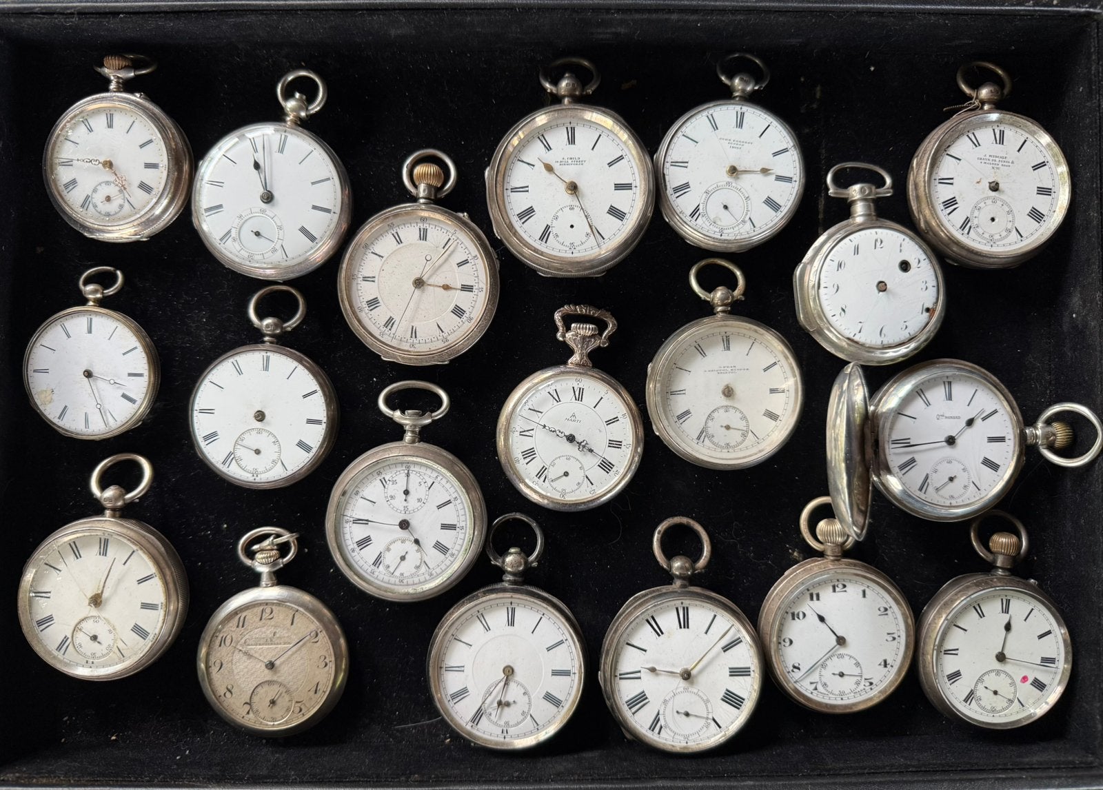19 zilveren zakhorloges, Overige merken, Polshorloge, Ophalen of Verzenden, Zakhorloges