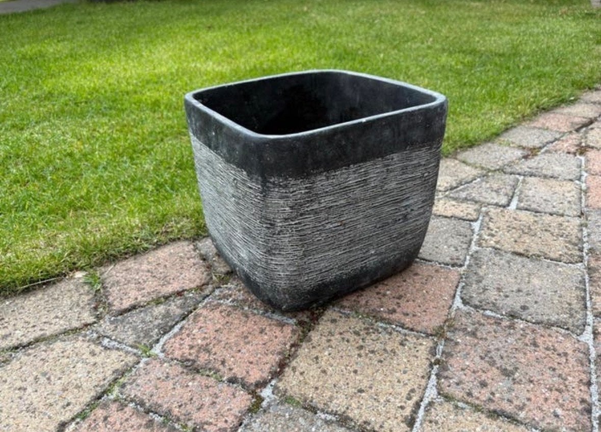 Stijlvolle vierkante bloempot - 22cm hoog, Tuin en Terras, Bloembakken en Plantenbakken, Ophalen, Gebruikt, Minder dan 30 cm, Minder dan 60 cm