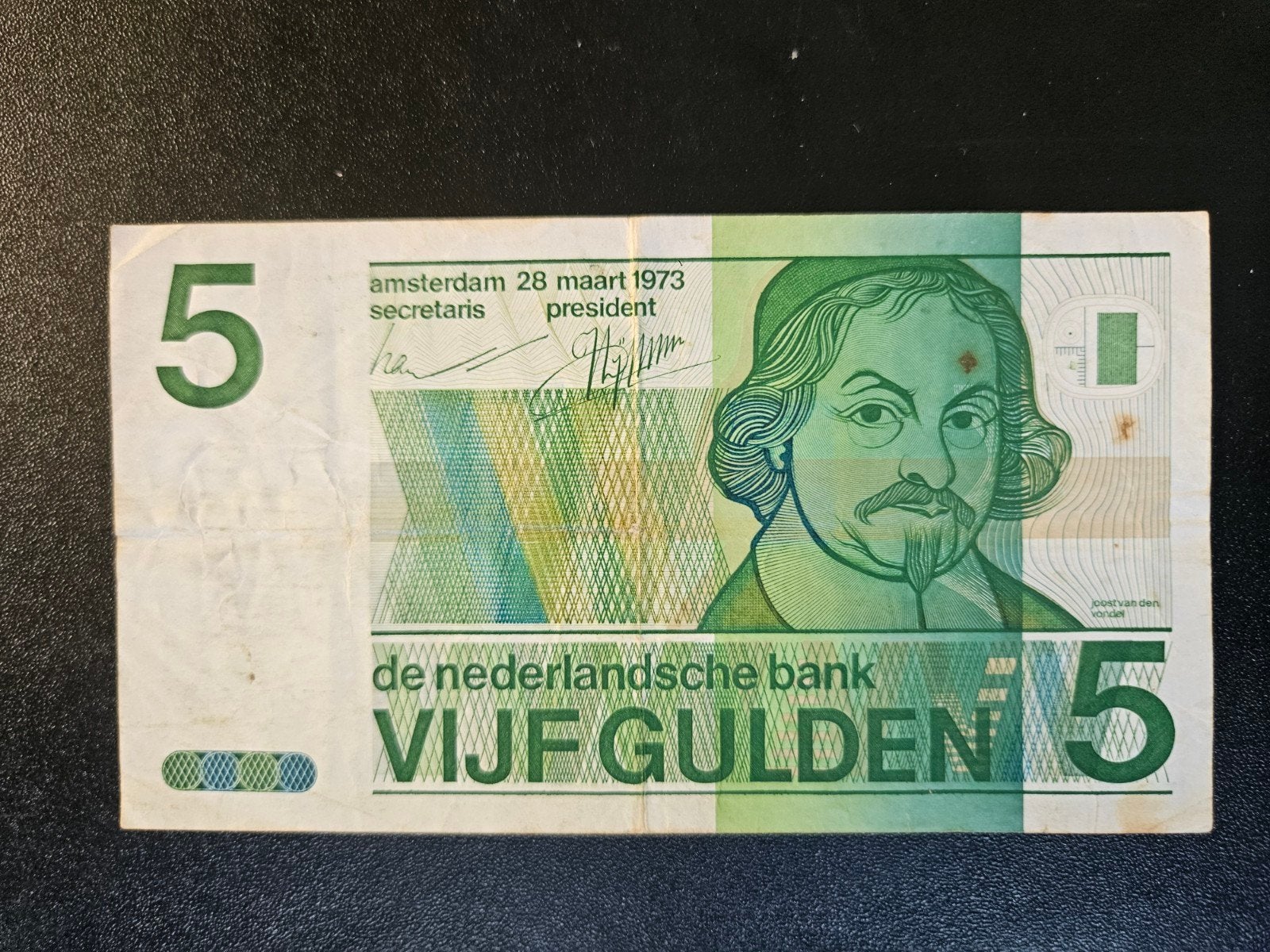 Nederland pick 95a 1973, Postzegels en Munten, Bankbiljetten | Nederland, Verzenden, 5 gulden, Los biljet