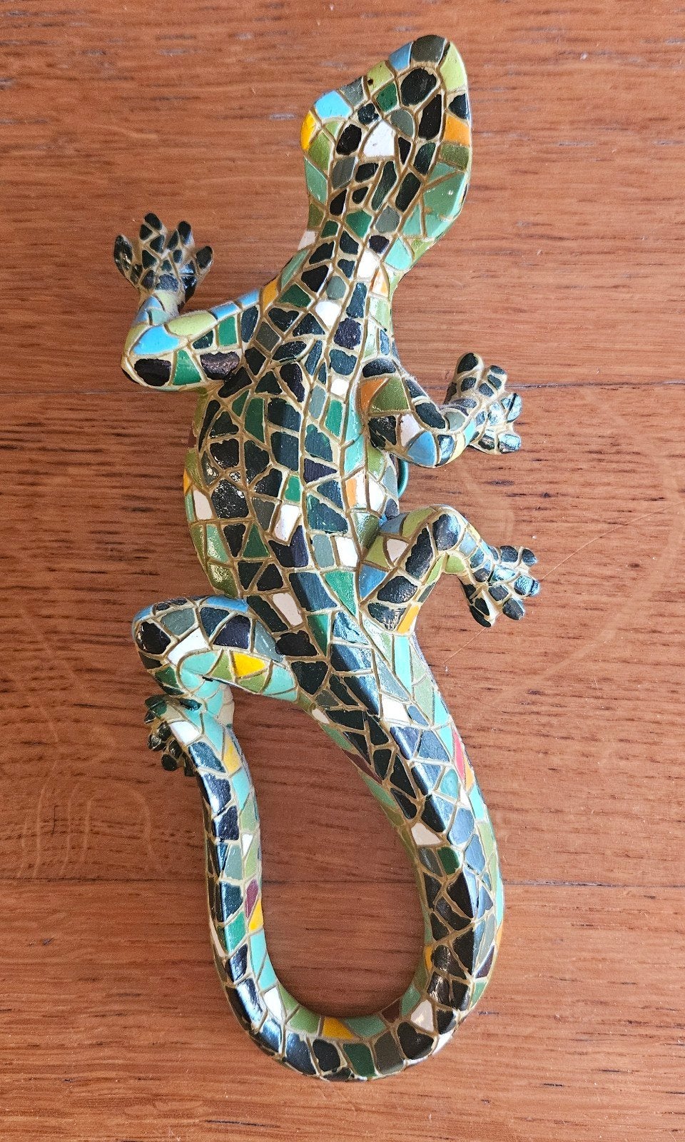 Wanddecoratie hagedis mozaïek, 21 cm, Gebruikt, Meerkleurig, Decoratieobject, Steen/keramiek