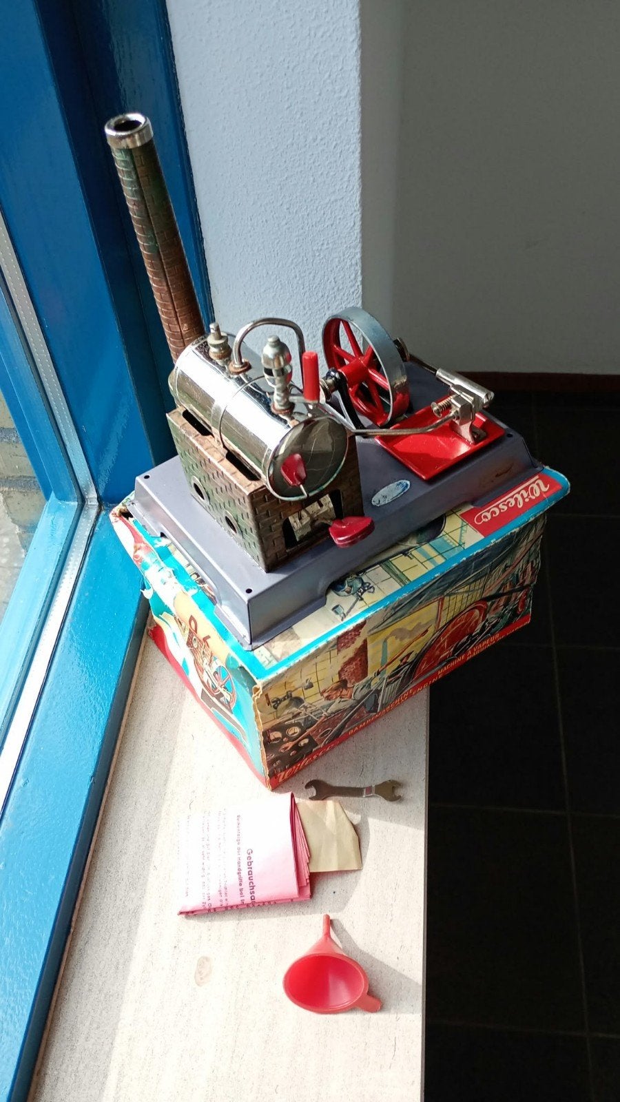 Wilesco Stoommachine Compleet met doos en papieren., Ophalen of Verzenden
