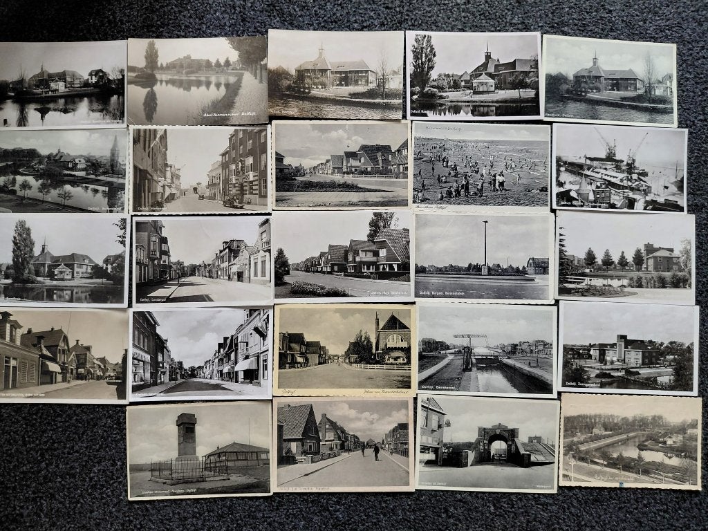 Ansichtkaarten Delfzijl, Oud-West, jaren 30, 40 en 50, Ophalen of Verzenden, 1920 tot 1940, Gelopen, Groningen