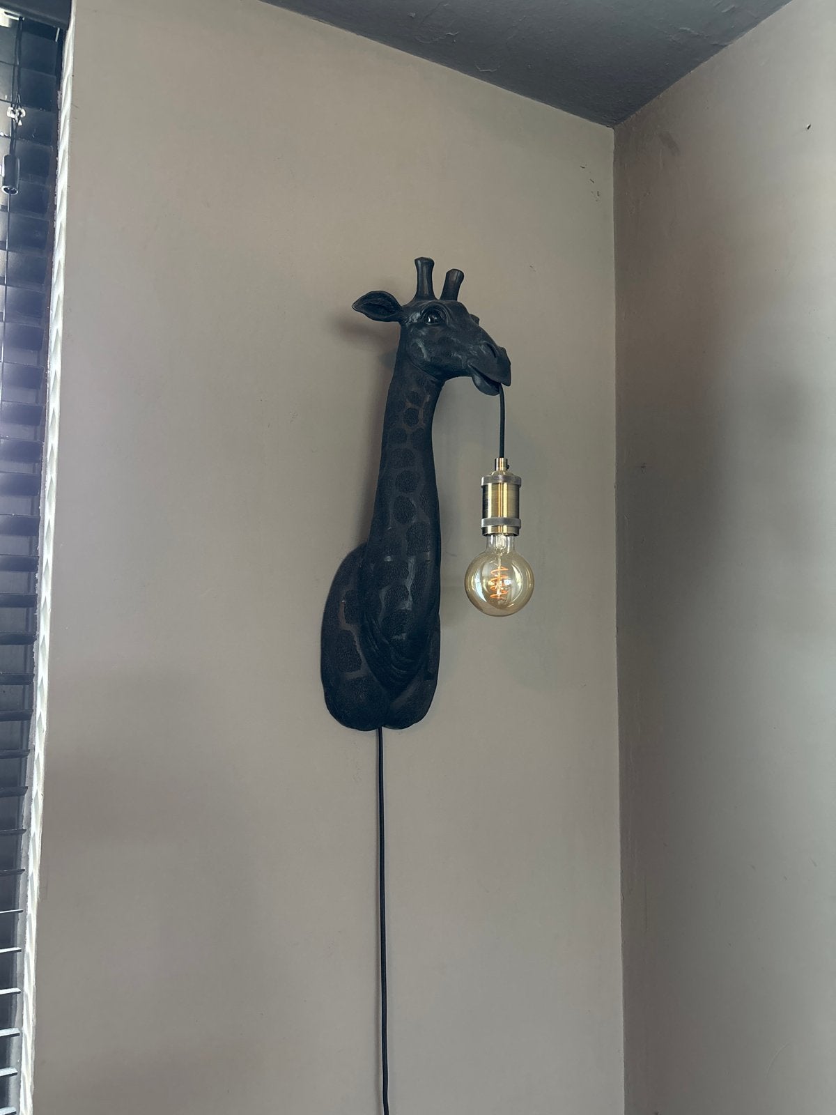 Giraffe Wandlamp - Zwart van Light And Living, Kunststof, Zwart, Zo goed als nieuw, Overige merken