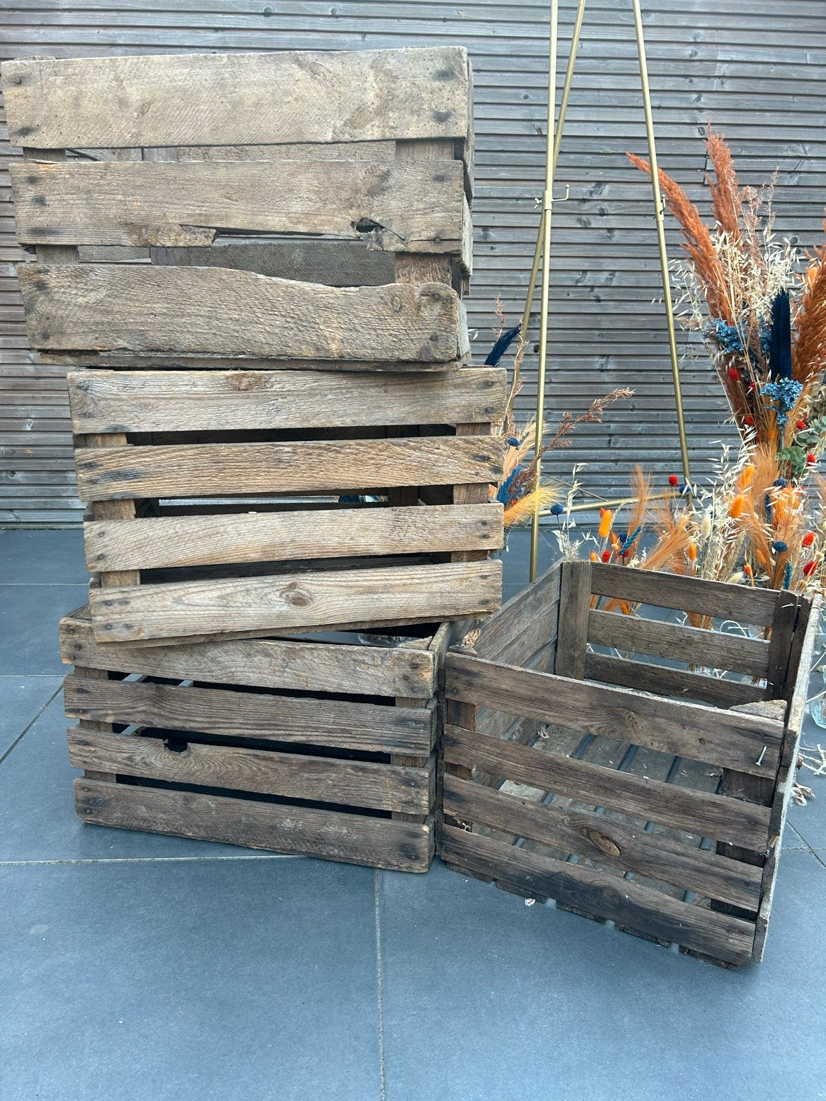 Vintage Houten Kisten - Decoratief en Praktisch, Huis en Inrichting, Woonaccessoires | Kisten, Ophalen, Gebruikt, 50 tot 100 cm