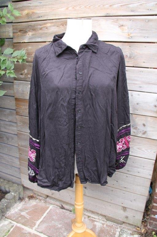 Blouse zwart/ kleur Exxcellent mt 50/52 Vaste prijs, Ophalen of Verzenden, Zo goed als nieuw, Exxcellent, Blouse of Tuniek