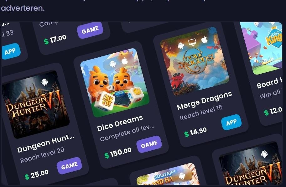 thuiswerk enquettes invullen, spelletjes spelen, Variabele uren, Overige niveaus, Starter, Overige vormen