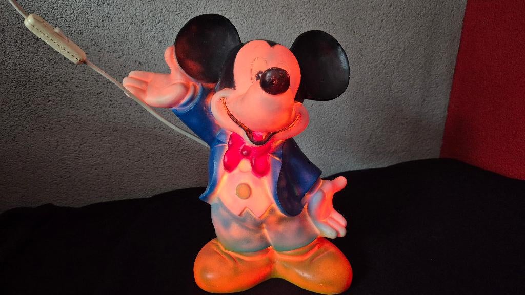 Vintage Mickey Mouse lamp, Ophalen of Verzenden, Mickey Mouse, Zo goed als nieuw, Beeldje of Figuurtje