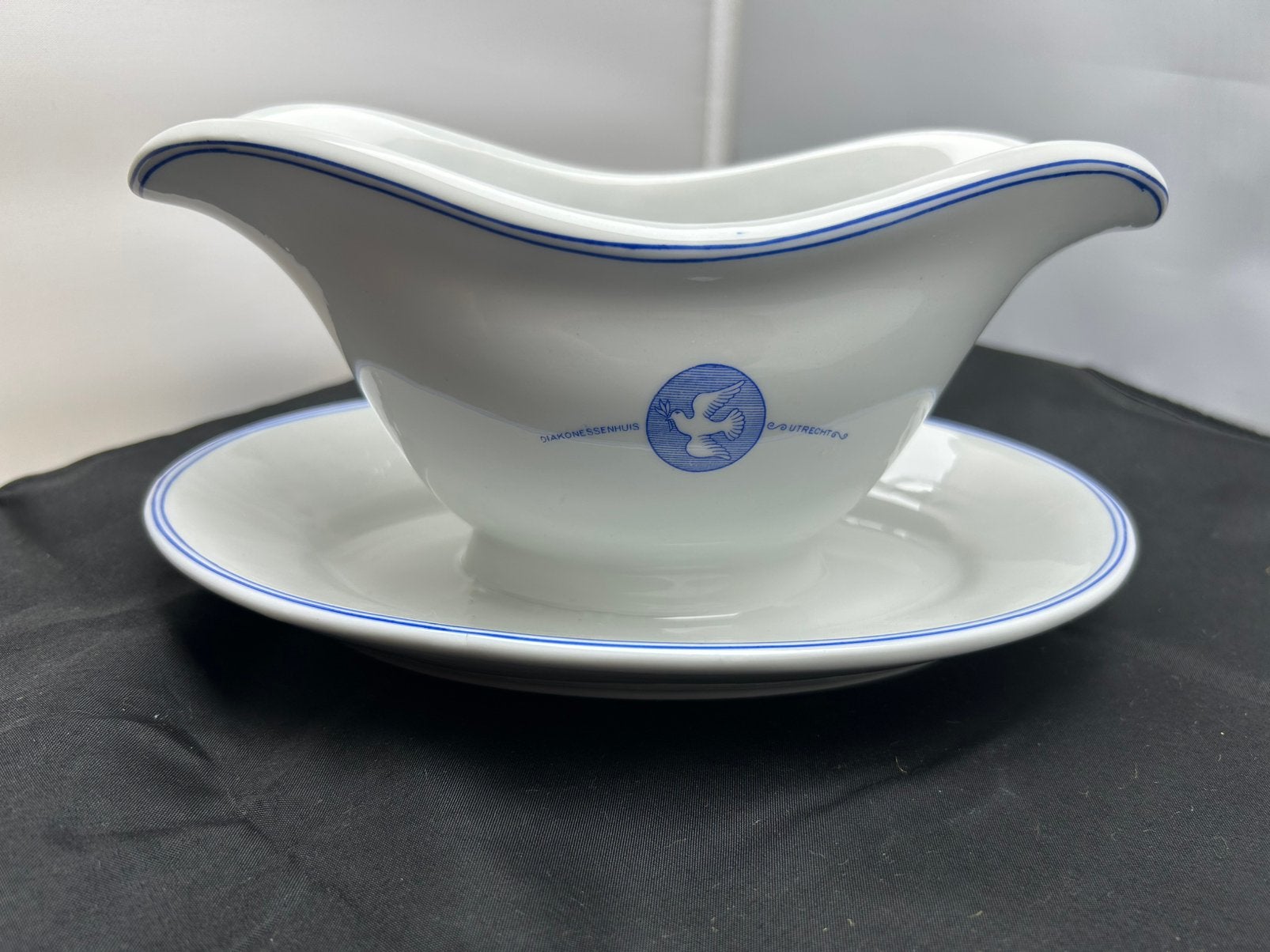 Vintage Juskom Diakonessenhuis Utrecht - Blauw Wit, Ophalen, Vintage, Porselein, Schaal of Schalen