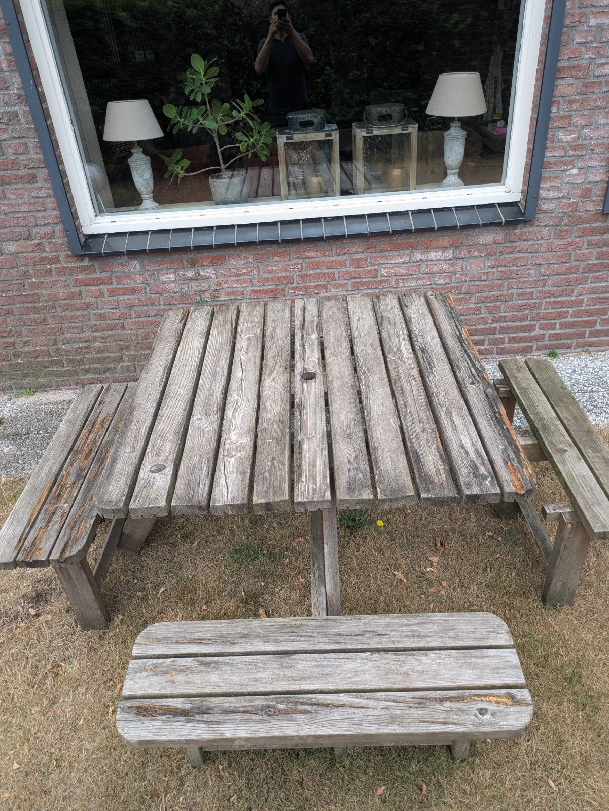 picknicktafel opknapper, Ophalen, Gebruikt, Rechthoekig, Hout