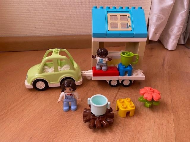 Duplo, auto pop familie huis op wielen, set 10986 compleet, Gebruikt, Ophalen of Verzenden, Compleet, Duplo