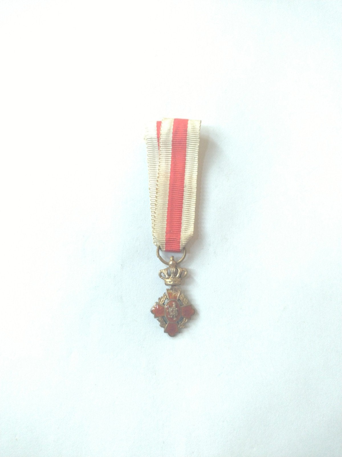 A België rode kruis medaille ereteken miniatuur, Ophalen of Verzenden, Landmacht, Overige gebieden, Lintje, Medaille of Wings
