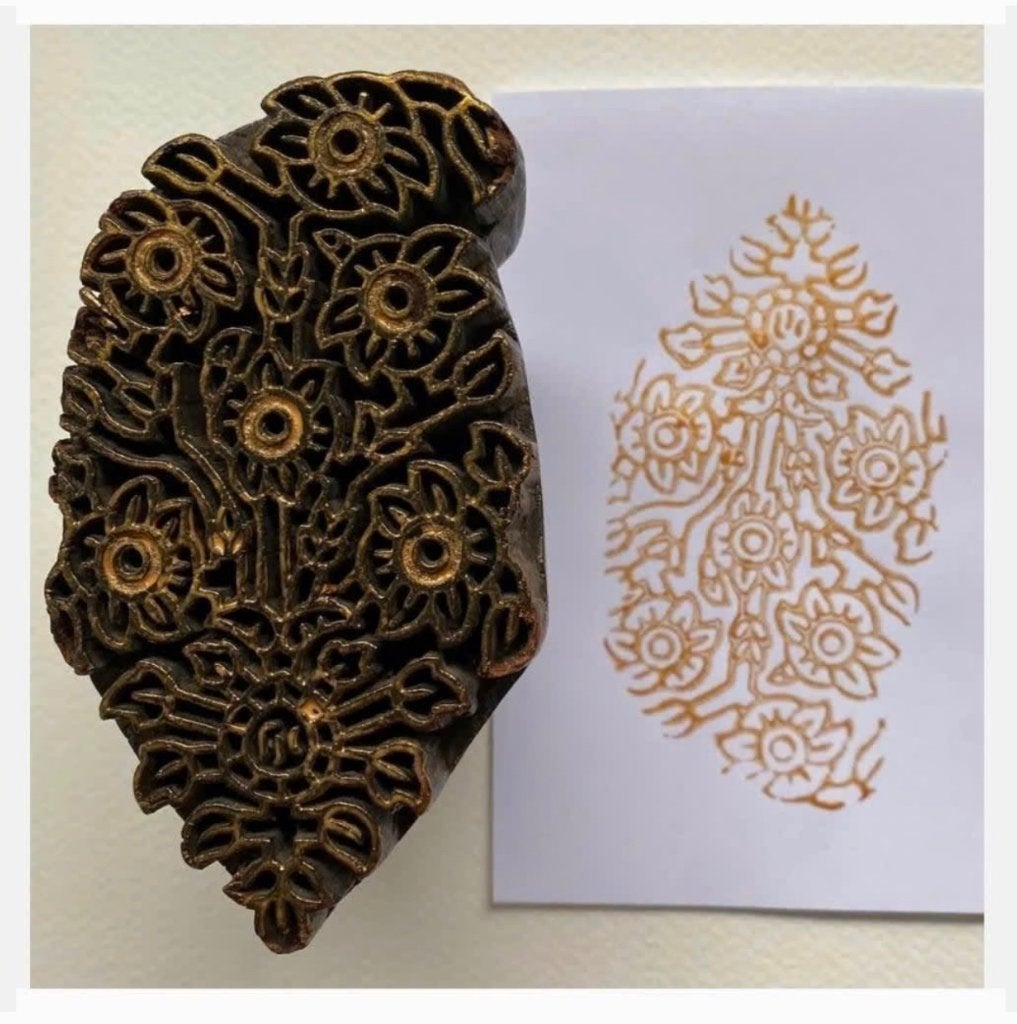 Oude mooie Indonesische Batik stempel met inscriptie, Ophalen of Verzenden