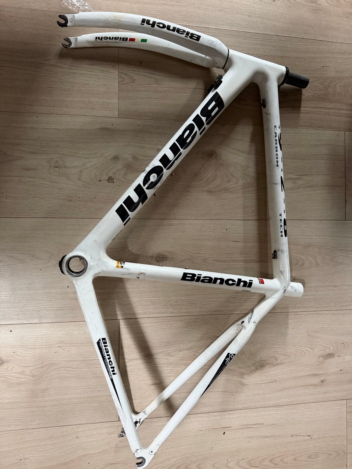 Bianchi carbon racefiets frame – Reparto Corse – wit, Ophalen of Verzenden, Gebruikt, Carbon, Overige merken