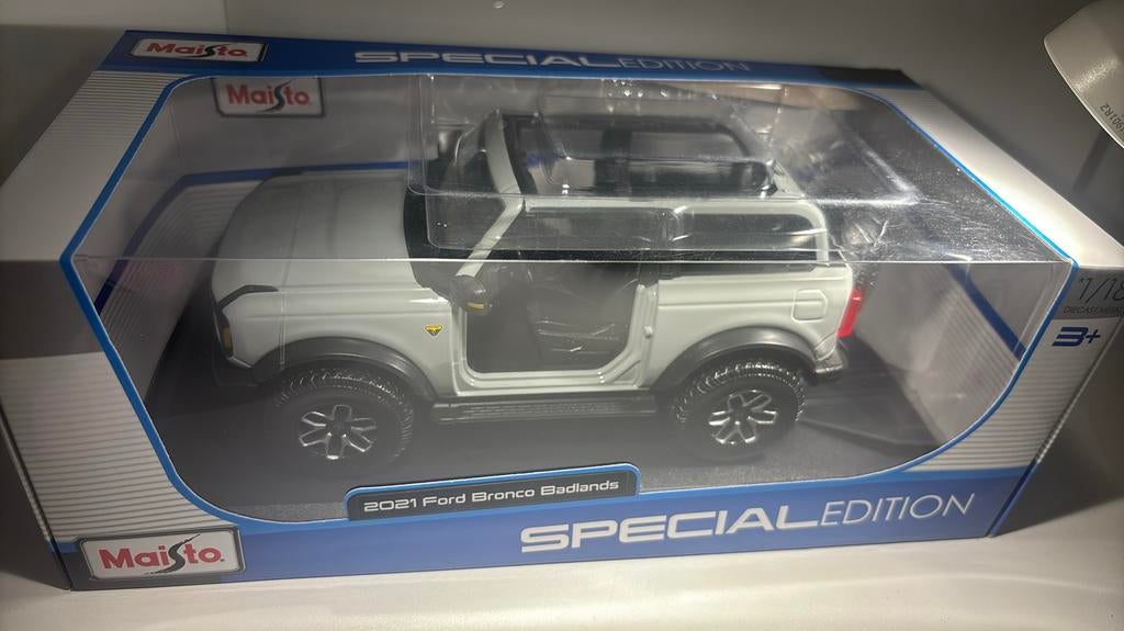 Ford bronco badlands 2021 maisto 1.18, Maisto, Ophalen of Verzenden, A, A
