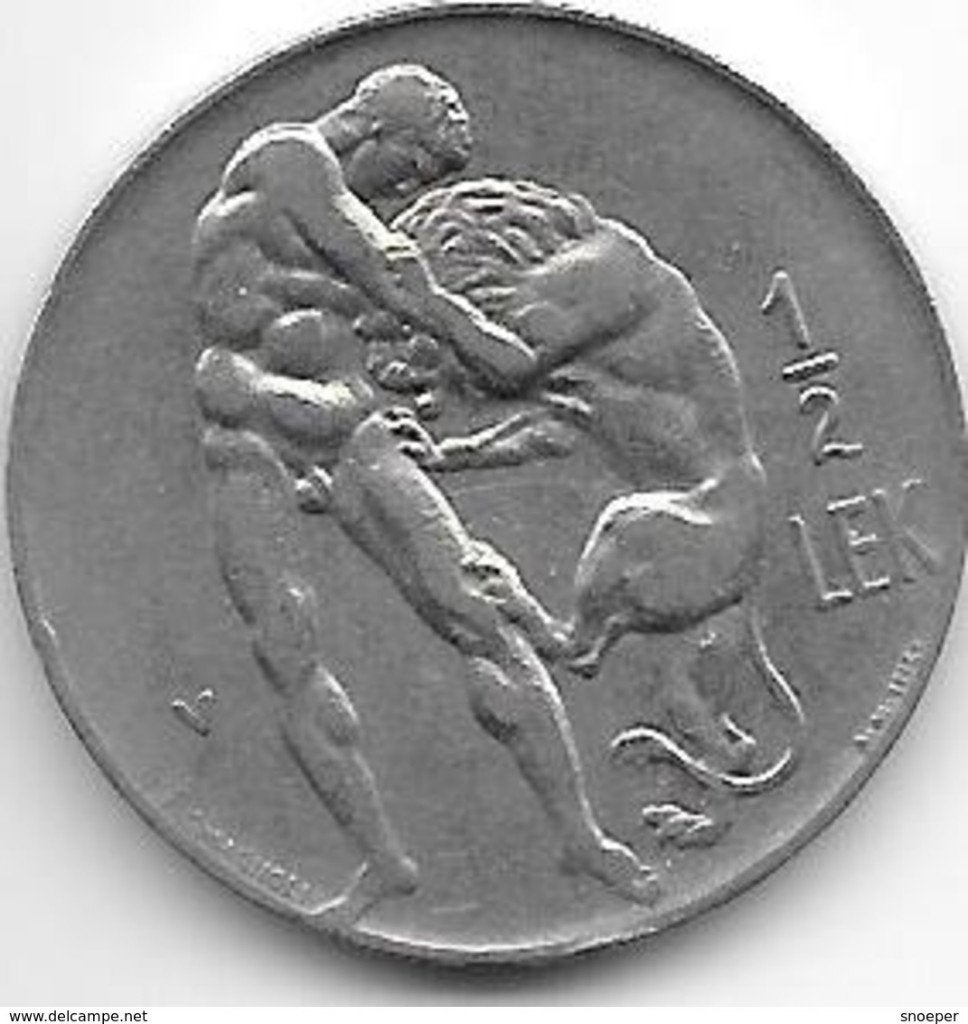 albania 1/2 lek 1930 km 13 xf+, Verzenden, Overige landen, Losse munt