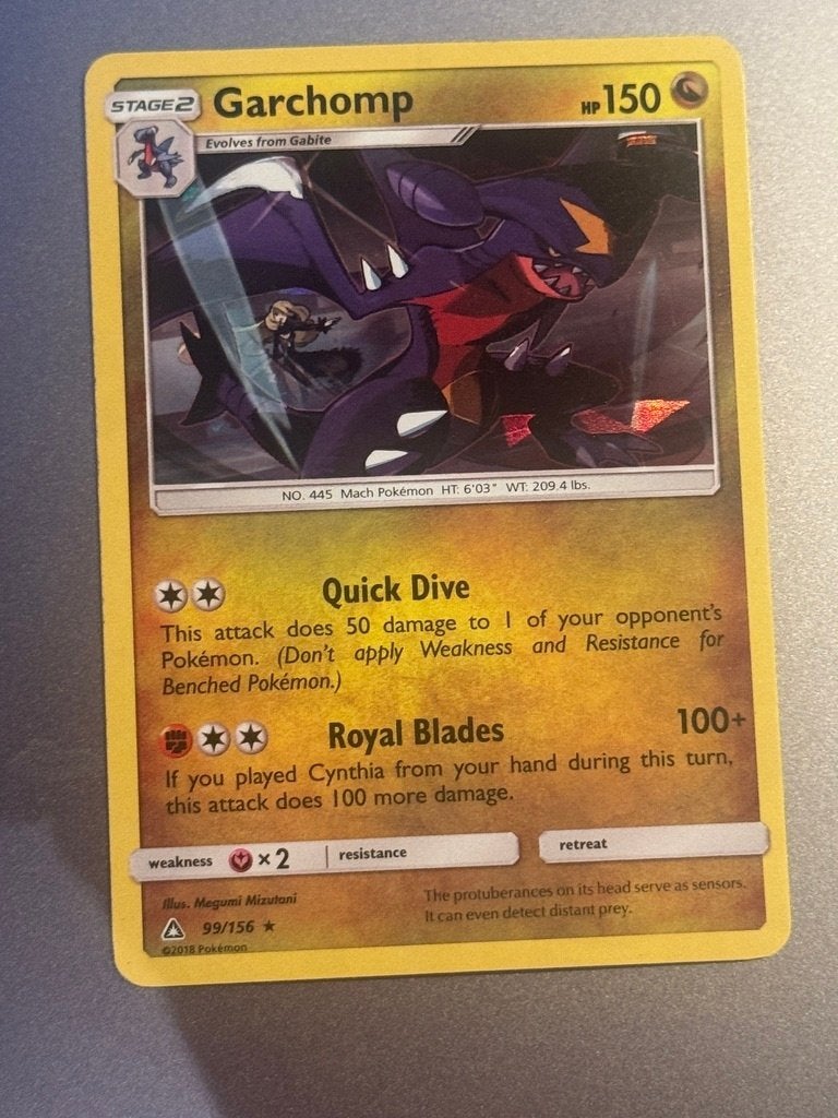 Garchomp holo 99/156 2018, Ophalen of Verzenden, Zo goed als nieuw, Losse kaart, Foil
