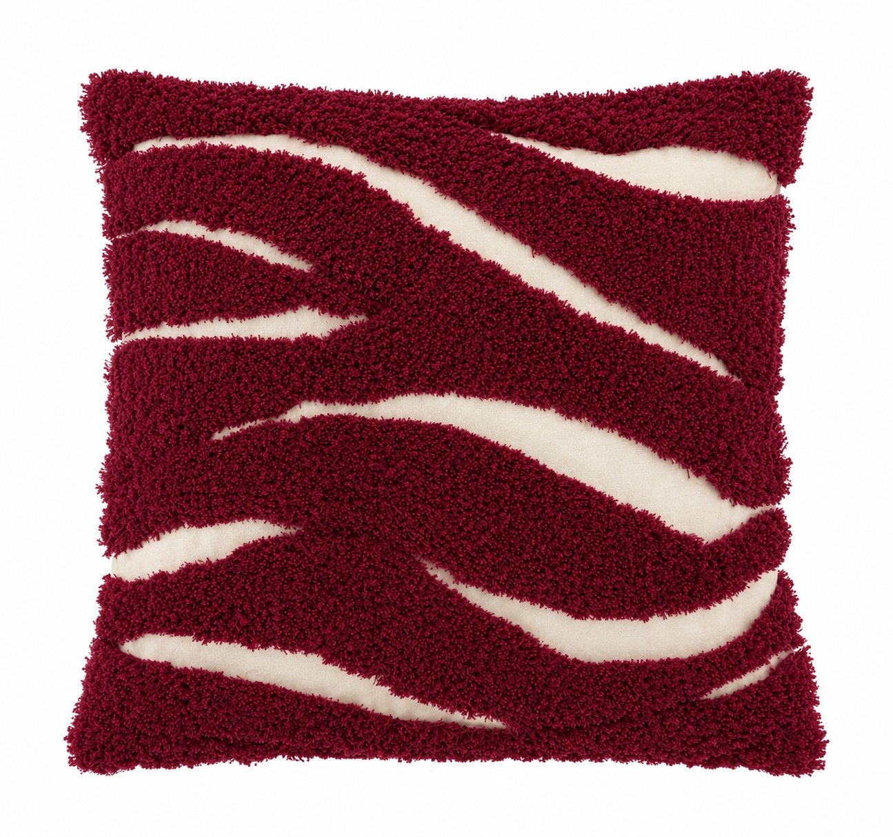 Bordauxrood zebra sierkussen 45x45 Unique Living Rowan, Ophalen of Verzenden, Nieuw, Unique Living