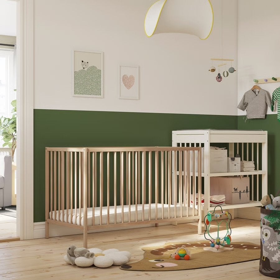IKEA SNIGLAR Babybedje, beuken, 60x120 cm met matras, Ophalen of Verzenden, Zo goed als nieuw, Ledikant