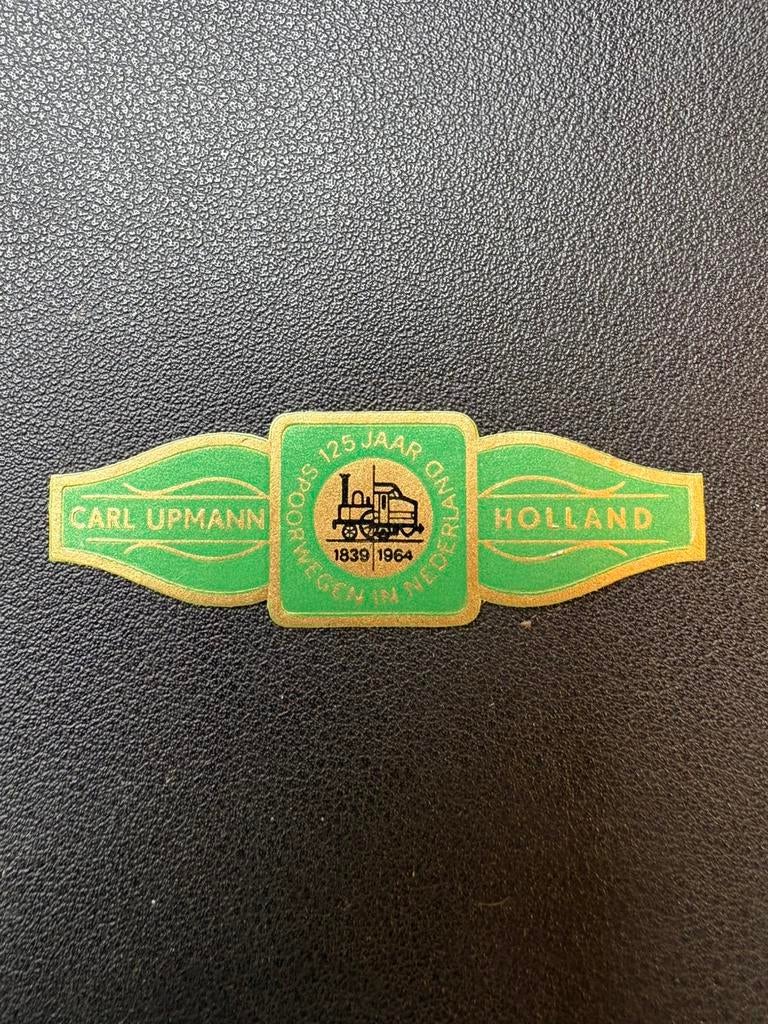 Sigarenbandje ‘125 jaar spoorwegen in Nederland’ (1964), Ophalen of Verzenden, Gebruikt, Trein