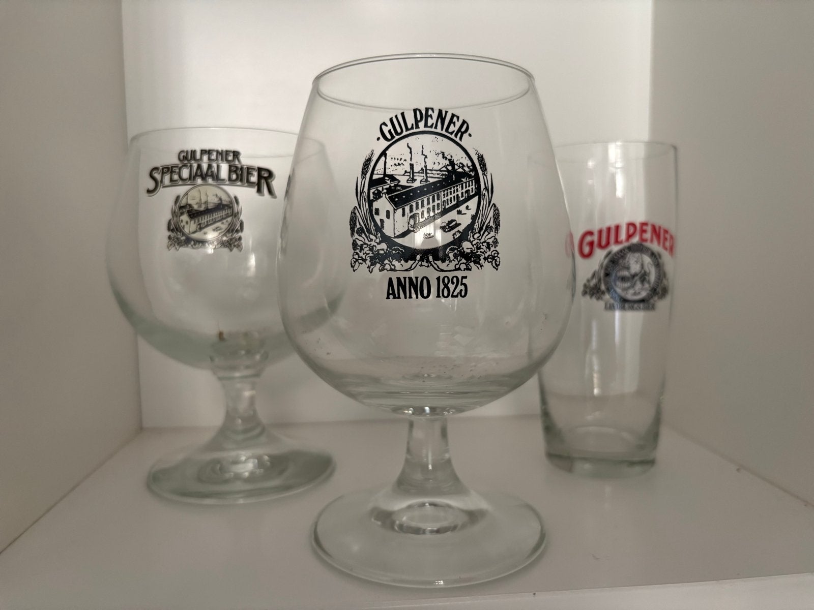 Gulpener bierglazen - 3 stuks, minimaal 31 jaar oud, Ophalen of Verzenden