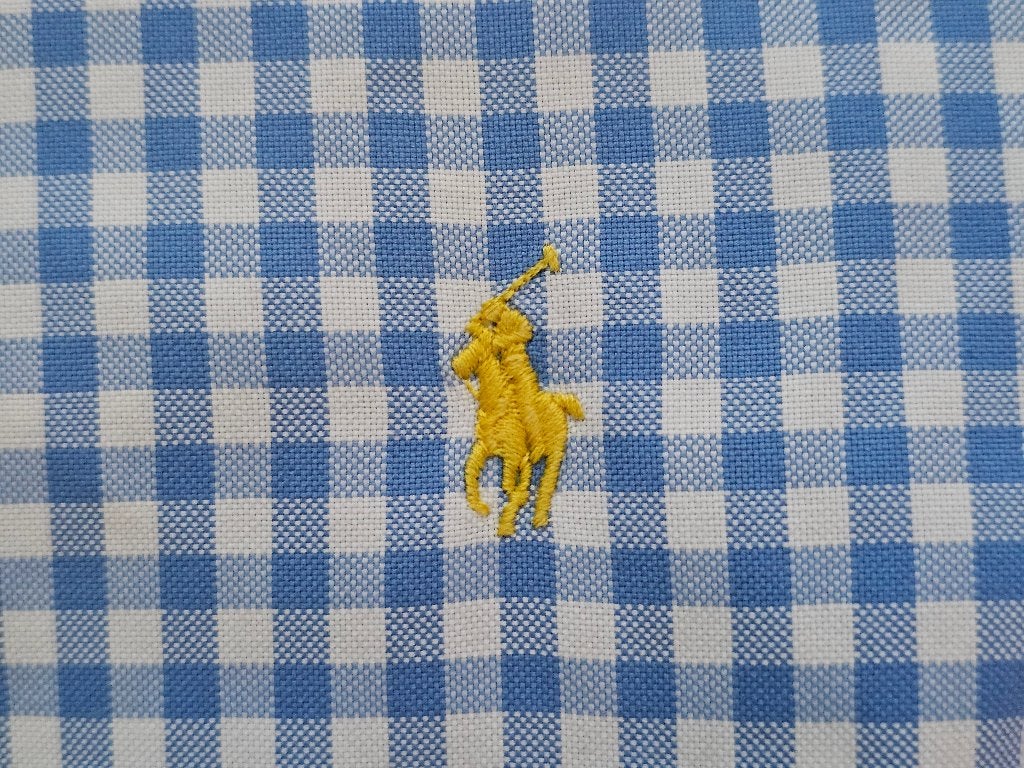 Ralph Lauren Custom Fit Overhemd Blauw Geruit maat S, Halswijdte 38 (S) of kleiner, Verzenden, Blauw, Polo Ralph Lauren