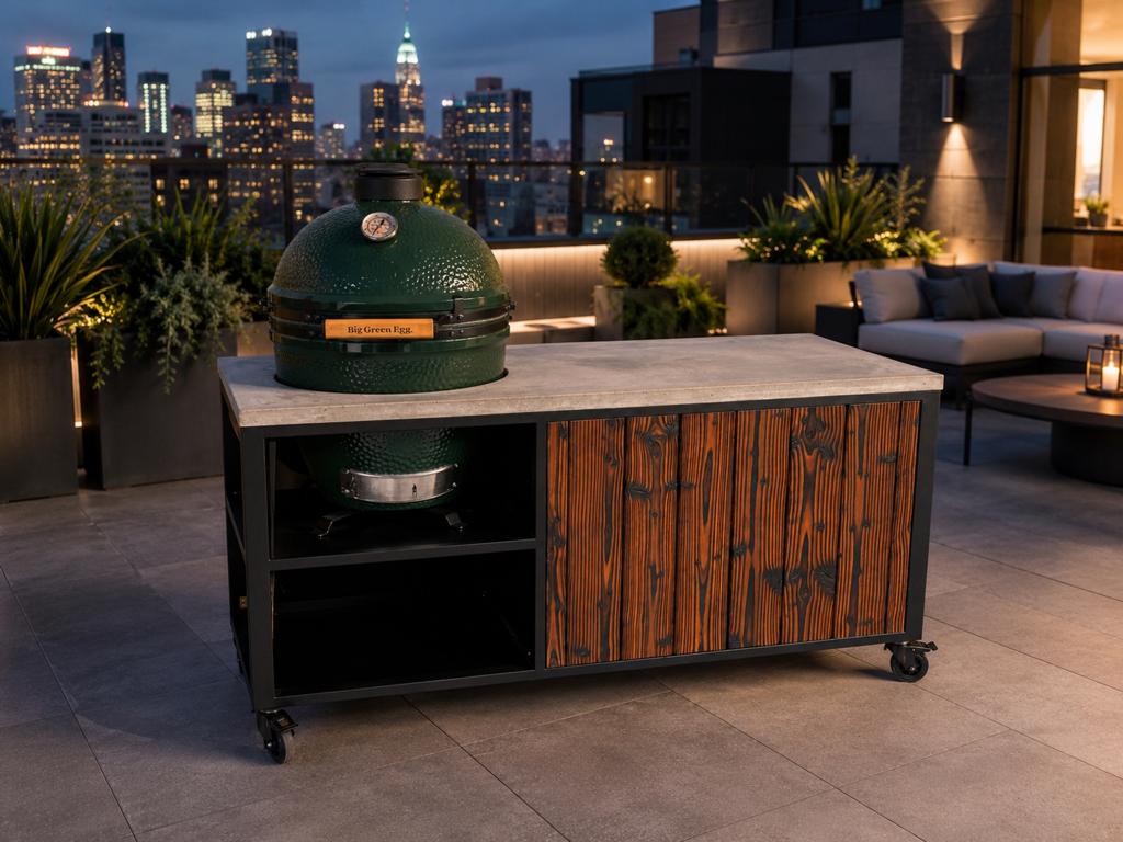 Mobiele buitenkeuken kamado - Big Green Egg - outdoor, Tuin en Terras, Ophalen of Verzenden, Zo goed als nieuw