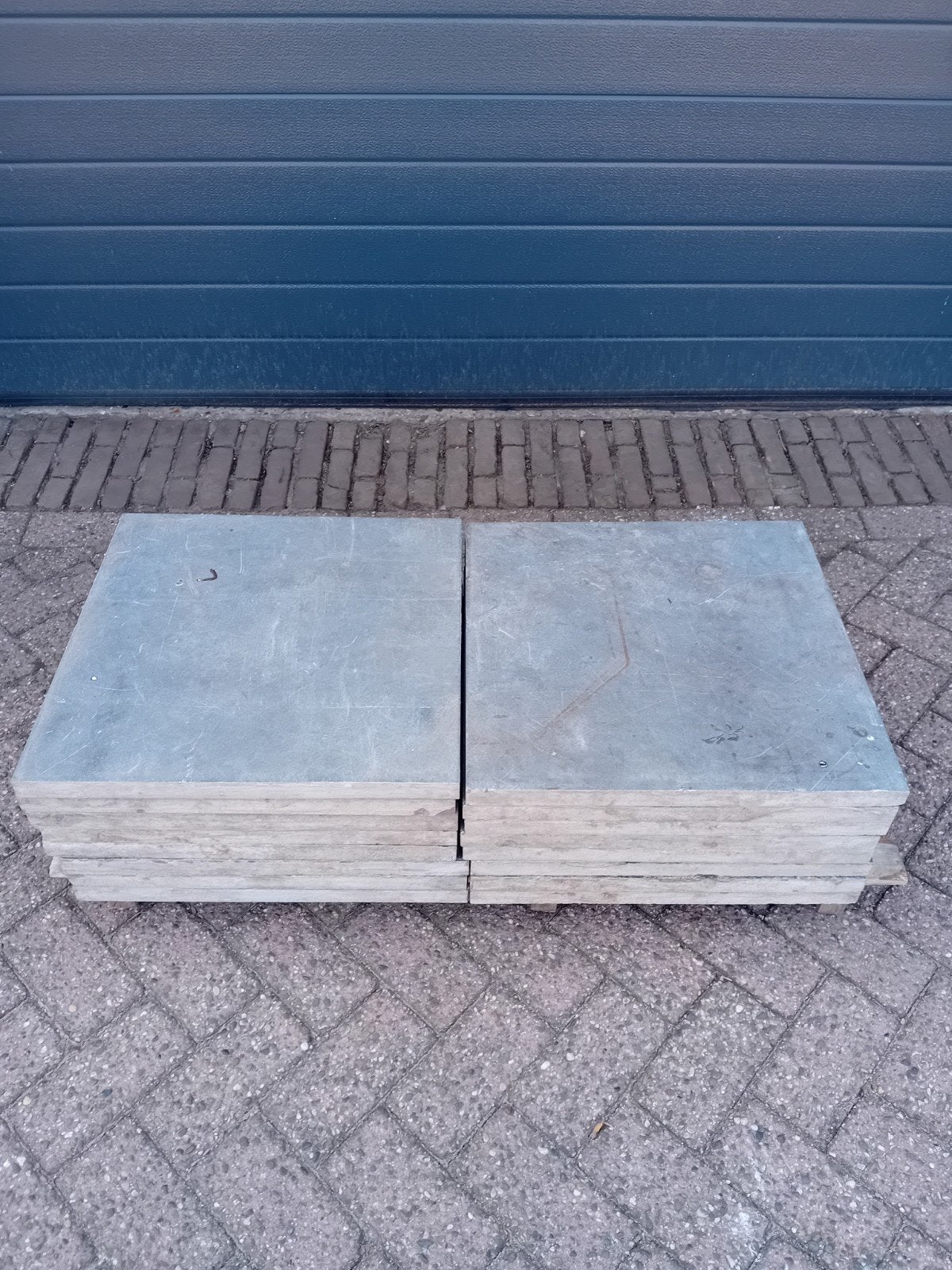 16 hardsteen tegels 50x50x3 cm, Ophalen, Gebruikt, Minder dan 5 m²