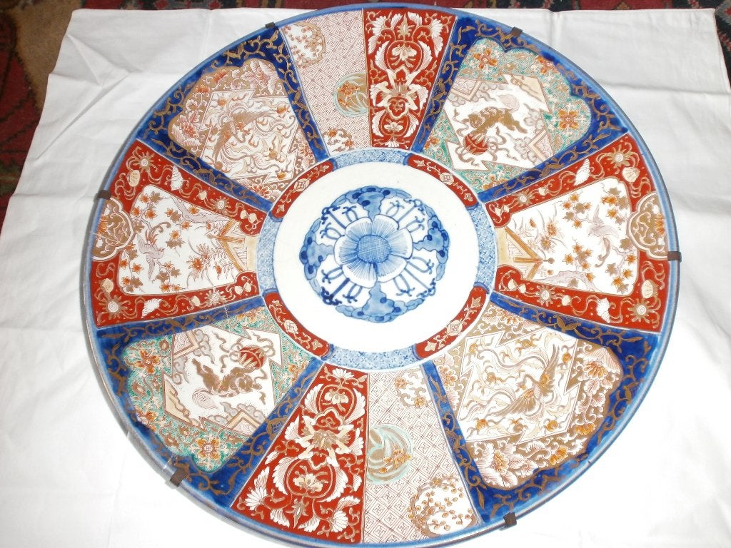 Antiek Japans porseleinen Imari bord of schaal 19e eeuw 47cm, Ophalen
