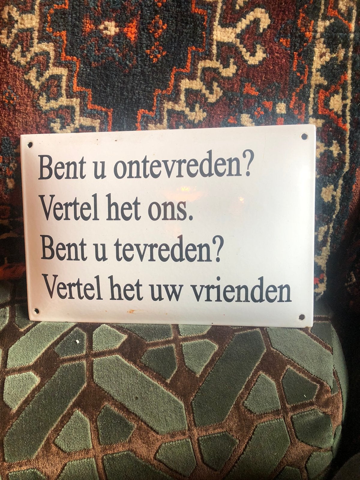 Emaille bord voor in uw restaurant of winkel, Ophalen of Verzenden