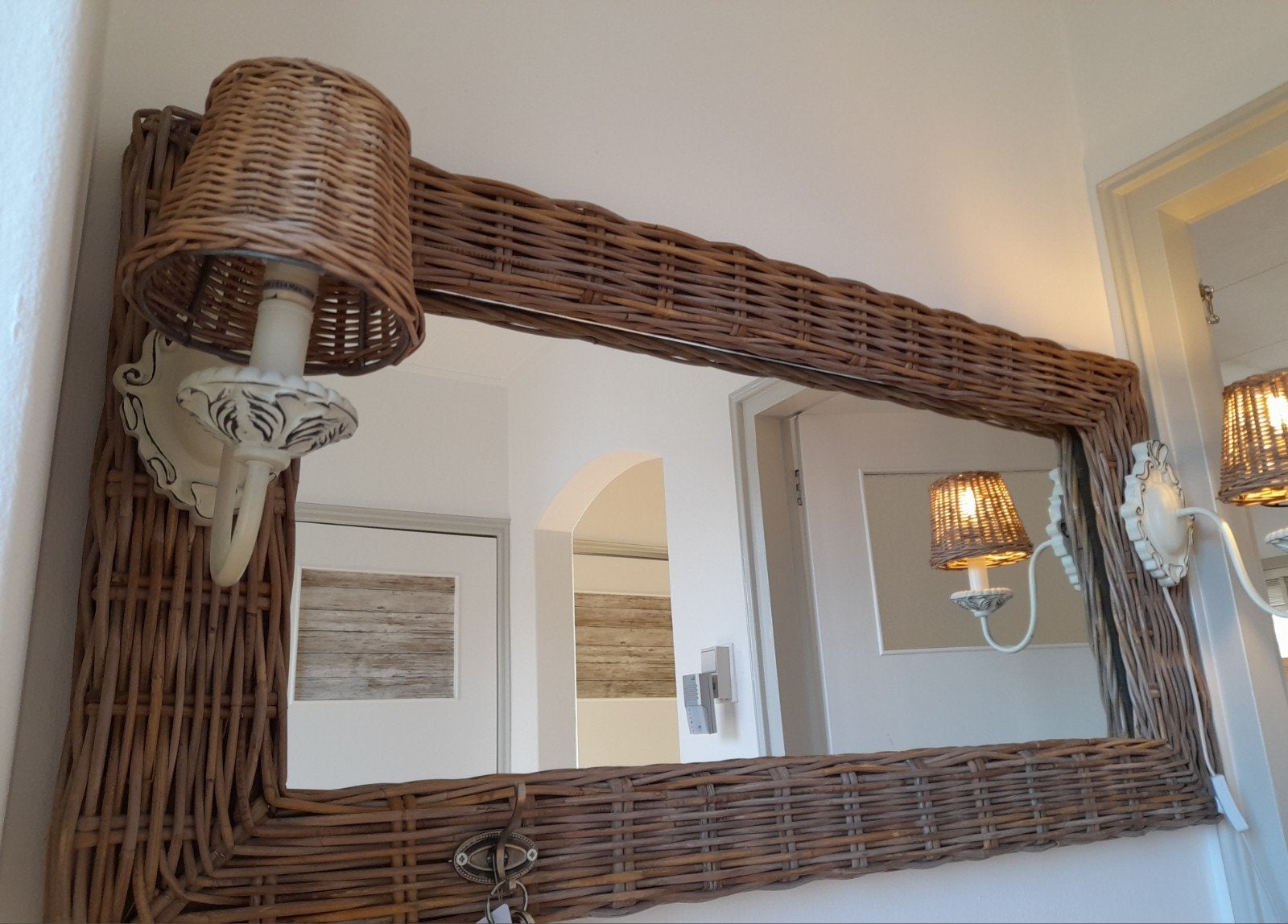 grote rotan spiegel, Ophalen, Rechthoekig, Minder dan 50 cm, Minder dan 100 cm