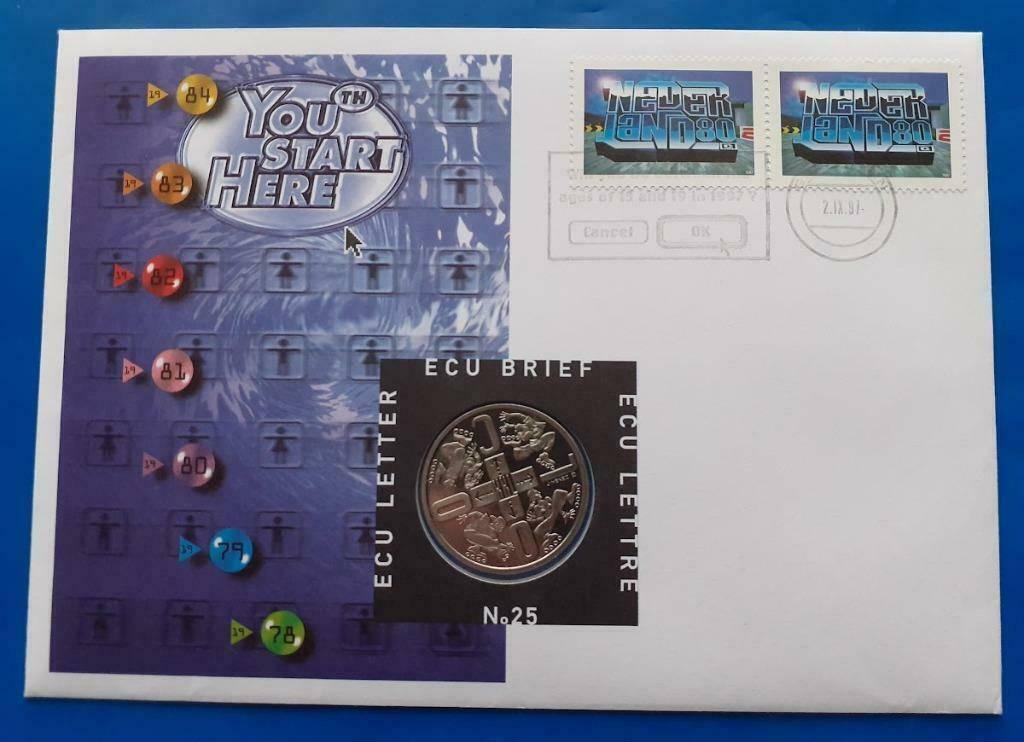 ECU brief 25 - 'Jongerentrends' You Start Here 1997, Postzegels en Munten, Verzenden, Overige materialen, Buitenland