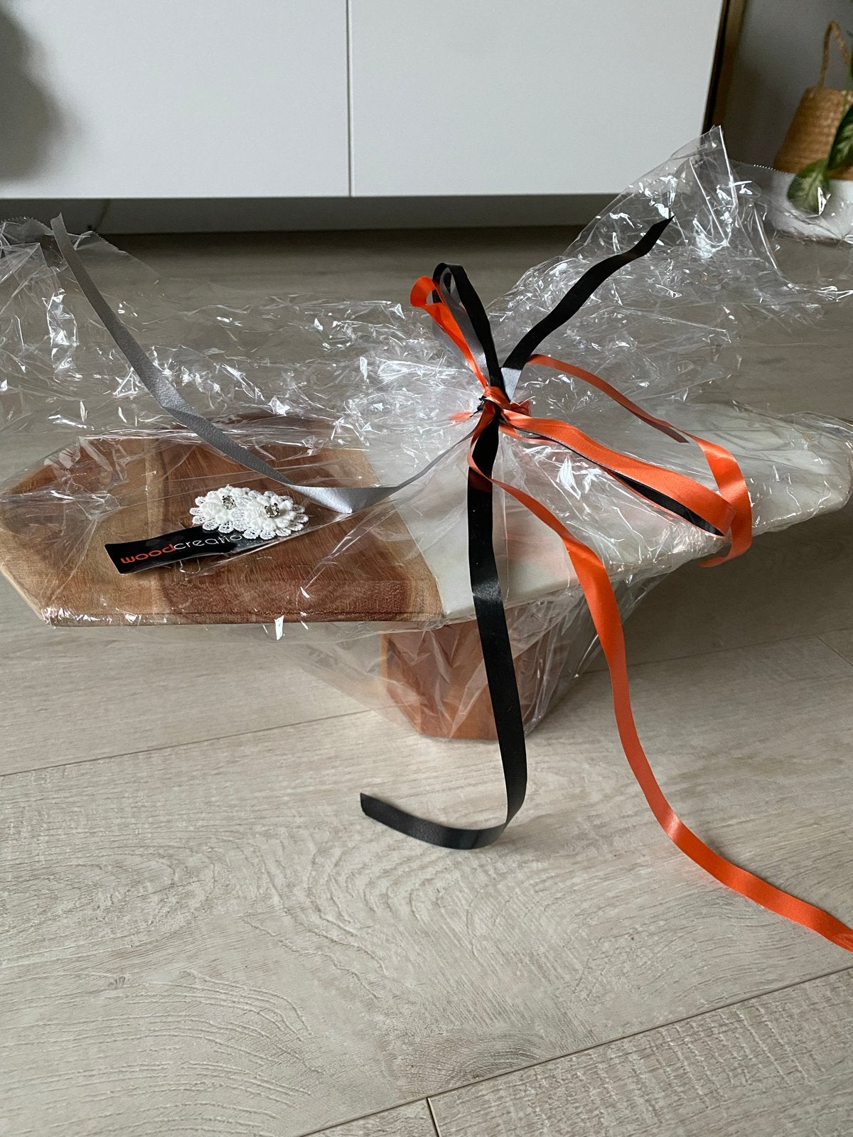 Houten/marmeren serveerplank - Nieuw, Ophalen of Verzenden, Nieuw, Bruin, Overige materialen