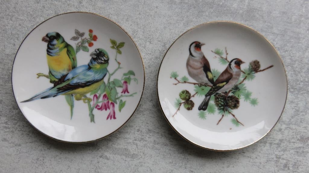 2 wandbordjes met vogeltjes, Ophalen of Verzenden