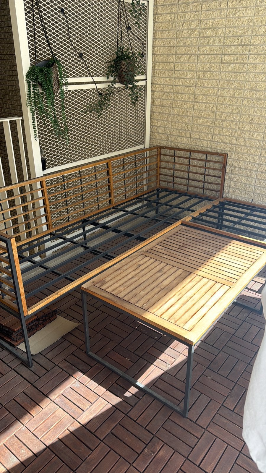 Outdoor bench and table, Ophalen of Verzenden, Zo goed als nieuw, 2 zitplaatsen