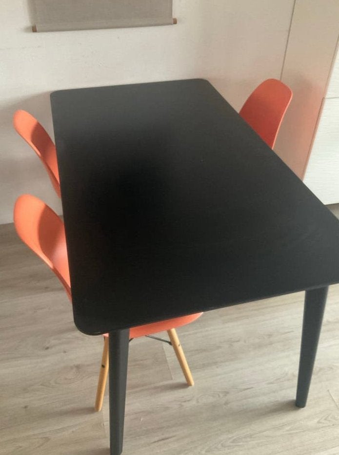 IKEA LISABO eettafel - Zwart, 140x80 cm, Ophalen, 100 tot 150 cm, 50 tot 100 cm, Zo goed als nieuw