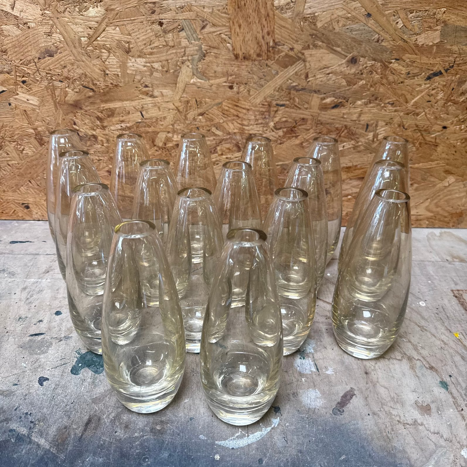 Vaasjes 17 stuks met mooie glans, Ophalen of Verzenden, Nieuw, Transparant, Glas