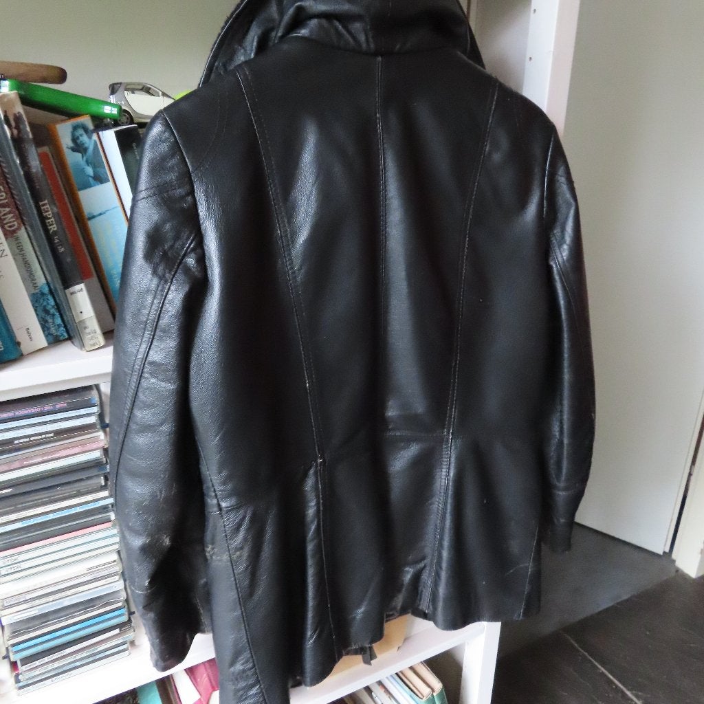 leren jas SAKI zwart zomer+winter 40/42+roestbruin leren jas, Verzenden, Gedragen, Maat 42/44 (L), Zwart