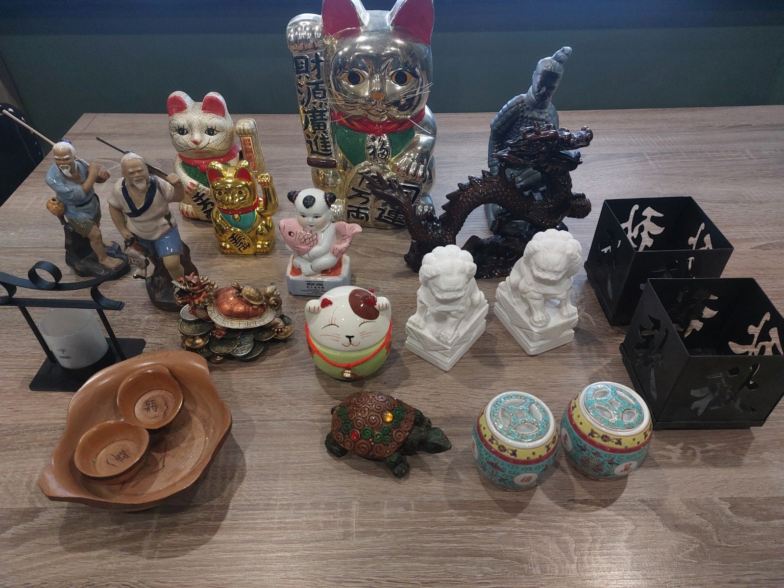 verzameling oosterse chinees/japans beeldjes en decoratie, Ophalen, Gebruikt