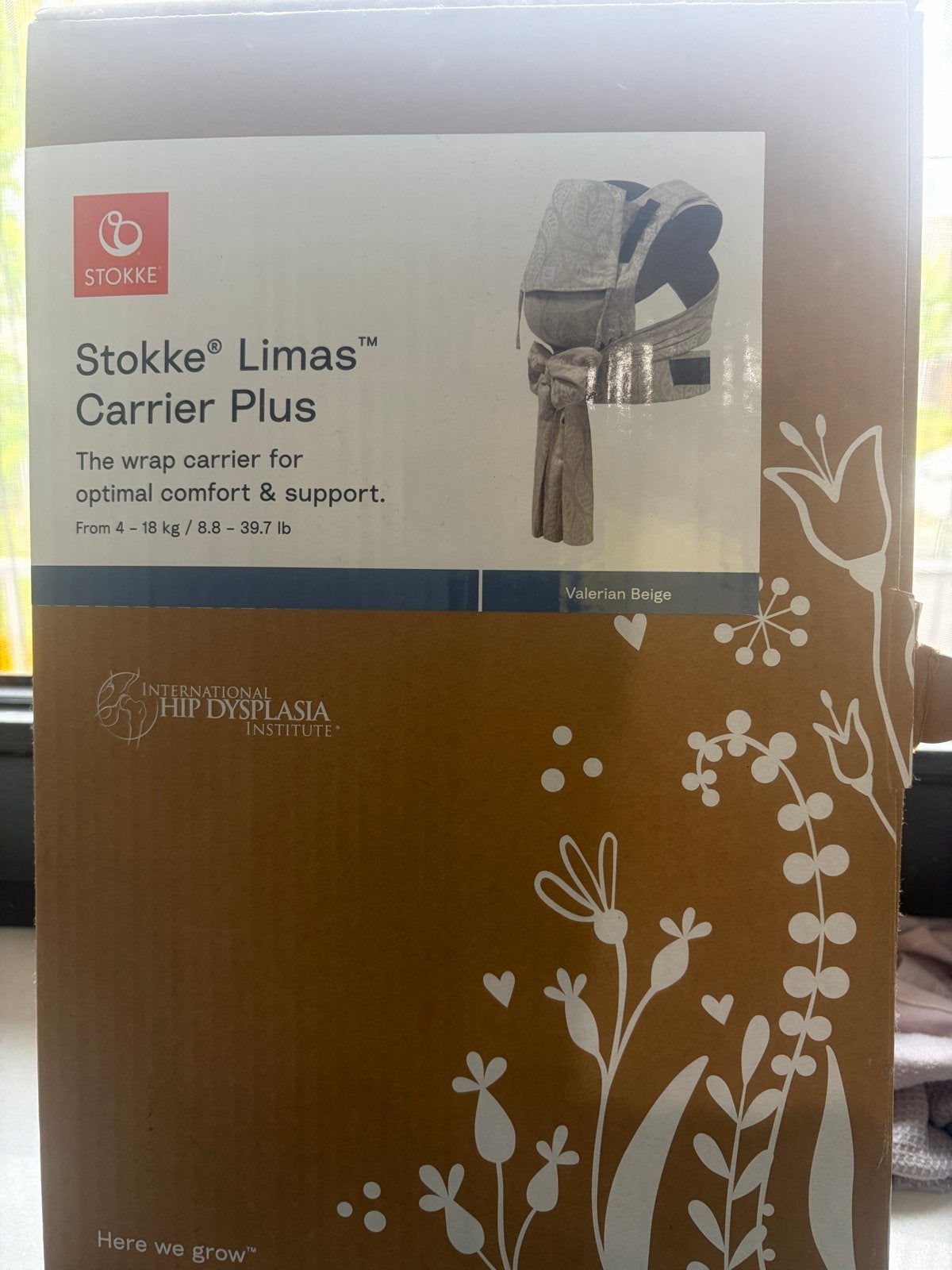 Stokke Limas Carrier Plus Draagzak - Valerian Beige, Buik of Rug, Zo goed als nieuw, Draagzak, Ophalen
